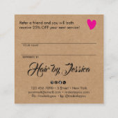 Share the love script typography referral card コーリングカード (裏面)