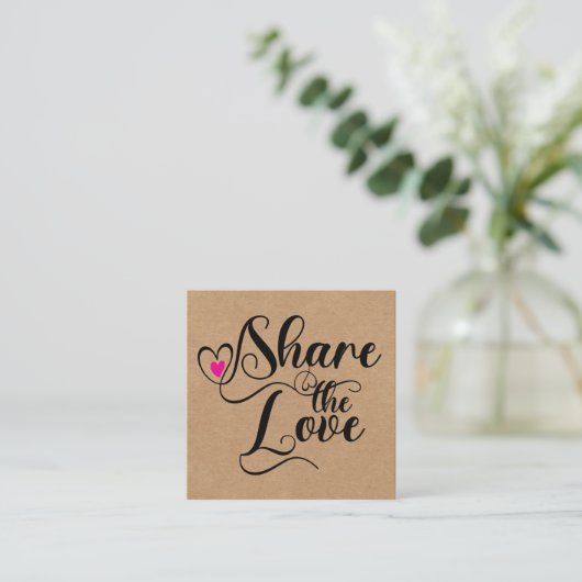 Share the love script typography referral card コーリングカード (スタンド正面)