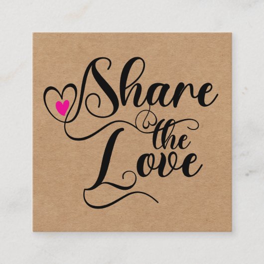 Share the love script typography referral card コーリングカード (正面)