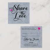Share the love script typography referral card スクエア名刺 (正面/裏面)