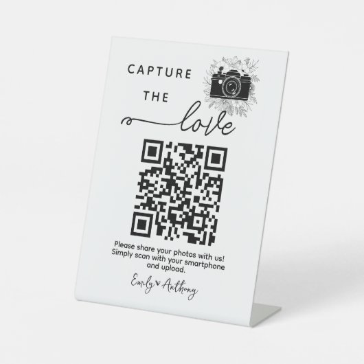Share The Love Wedding Photo Share QR Code Sign 台座サイン (正面)