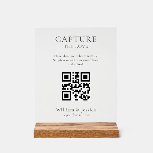 Share Wedding Photos With QR Code アクリルサイン (正面)