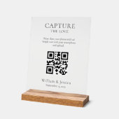 Share Wedding Photos With QR Code アクリルサイン (傾斜)