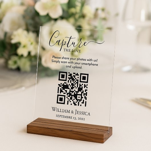 Share Wedding Photos With QR Code アクリルサイン