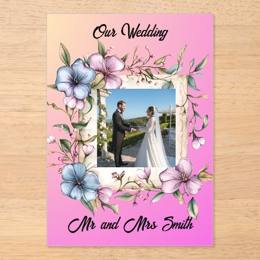 Share your gratitude with this Acrylic Invitation アクリル招待状 (正面)