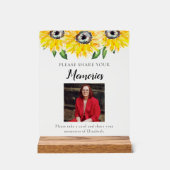 Share your Memories Funeral Photo Sunflower アクリルサイン (正面)