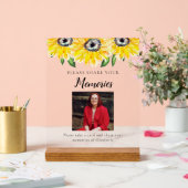 Share your Memories Funeral Photo Sunflower アクリルサイン (ウェディング)