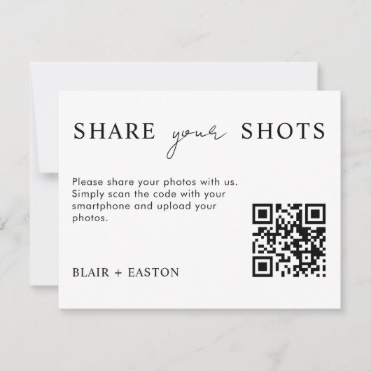 Share Your Shots QR Code Share the Love Wedding シーズンカード (正面)