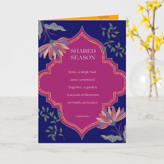 Shared Season poem card カード (黄色い花)