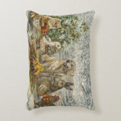 Shared Warmth Whimsical Farmhouse Animals Campfire アクセントクッション (正面(垂直))