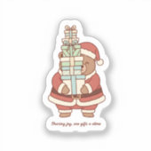 Sharing Joy Christmas Sticker | Cute Santa Gift  シール (正面)