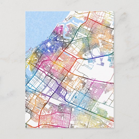 Sharjah United Arab Emirates City Map ポストカード (正面)