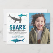 Sharkは年齢を問わず誕生日写真 サンキューカード (正面)