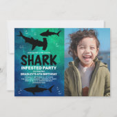 SharkはAny Age Photo Birthday Partyに出没 招待状 (正面)