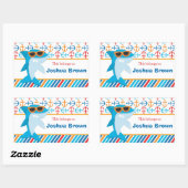 Shark新学期パーソナライズされたラベル 長方形シール (シート)