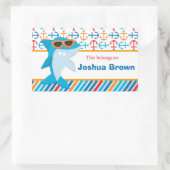 Shark新学期パーソナライズされたラベル 長方形シール (バッグ)