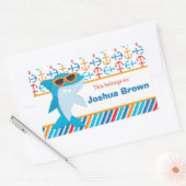 Shark新学期パーソナライズされたラベル 長方形シール (封筒)