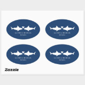 Shark'結婚S With Names Oval Sticker 楕円形シール (シート)