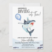 Shark 3rd Birthday Kidsへの招待 招待状 (正面)
