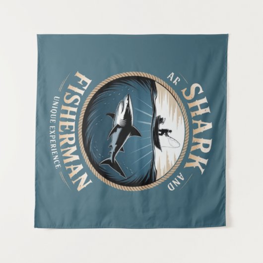 Shark and Fisherman タペストリー (正面(横))