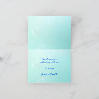 Shark and Starfish Cute Kawaii Baby Shower サンキューカード