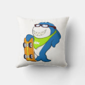 Shark as Skater with Skateboard クッション (裏面)