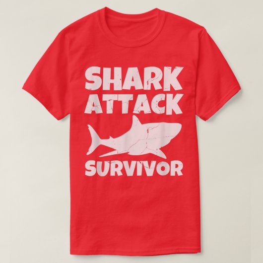 Shark Attack Survivor Grunge  Tシャツ (デザイン正面)