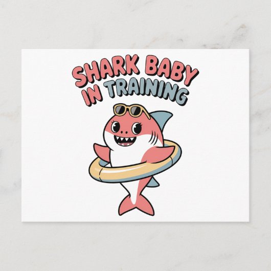 Shark Baby in Training | キッズ シーズンポストカード (正面)