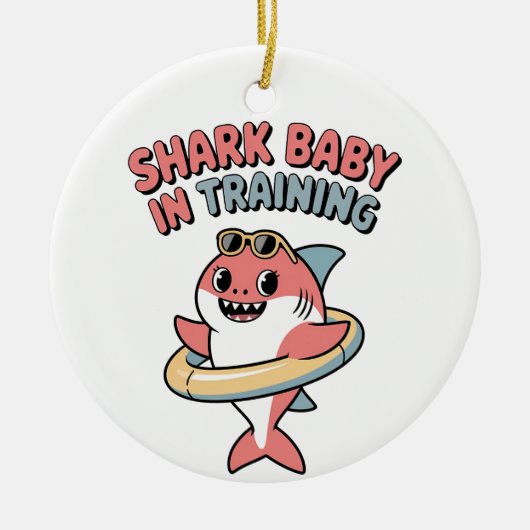 Shark Baby in Training | キッズ セラミックオーナメント (正面)
