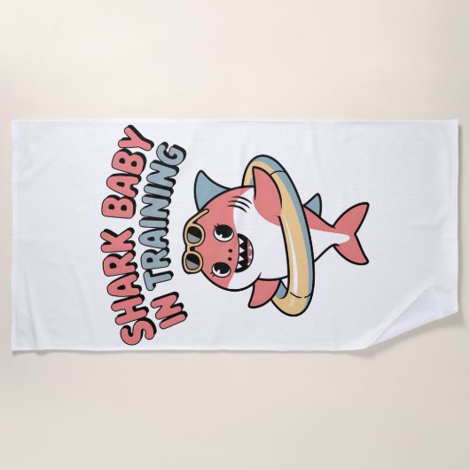 Shark Baby in Training | キッズ ビーチタオル (正面)