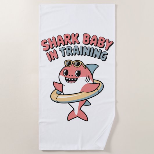 Shark Baby in Training | Kids ビーチタオル (正面)