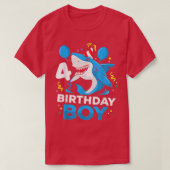 Shark Birthday 4 Years Old 4th Birthday Matching F Tシャツ (デザイン正面)