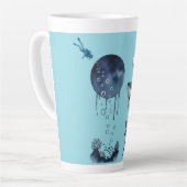 shark birthday gift  カフェラテマグ (左アングル)