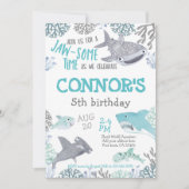 Shark Birthday Invitation 招待状 (正面)