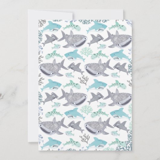Shark Birthday Invitation 招待状 (裏面)