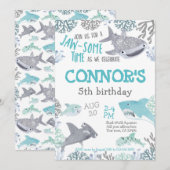 Shark Birthday Invitation 招待状 (正面/裏面)