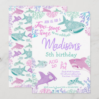 Shark Birthday Invitation 招待状