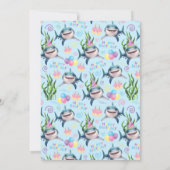 Shark Birthday Invitation in Blue 招待状 (裏面)