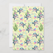 Shark Birthday Invitation in Yellow 招待状 (裏面)