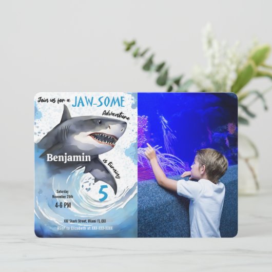 Shark Birthday Partyの写真 招待状 (スタンド正面)