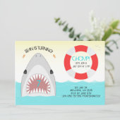 Shark Birthday Partyへの招待 |少年 招待状 (スタンド正面)