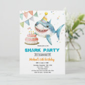 Shark birthday party invitation 招待状 (スタンド正面)