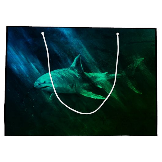 Shark Blue-Green ラージペーパーバッグ (裏面)