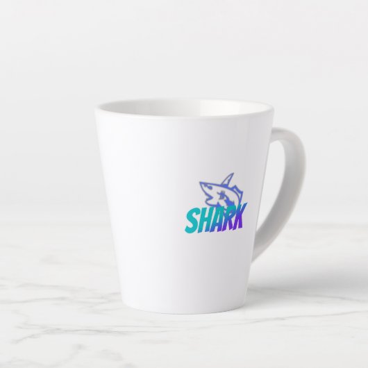 Shark  | Bold Ocean Predator Design for Gym & Gift カフェラテマグ (右アングル)