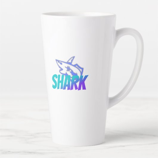 Shark  | Bold Ocean Predator Design for Gym & Gift カフェラテマグ (右)