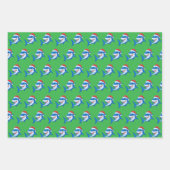 Shark Christmas Santa Hat Gift Ocean ラッピングペーパーシート (正面2)