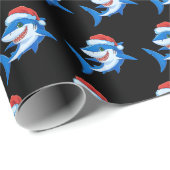 Shark Christmas Santa Hat Ocean Gift ラッピングペーパー (ロールコーナー)