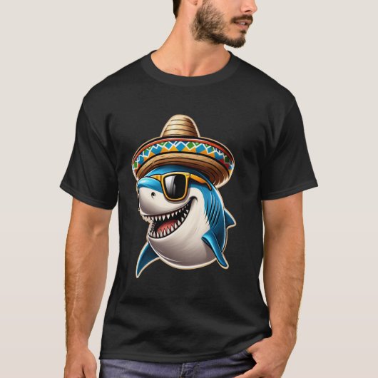 Shark Cinco de Mayo Fiesta Mexican Mariachi Girls  Tシャツ (正面)