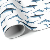 Shark Coastal Theme Blue Decoupage Tissue Paper ラッピングペーパー (ロールコーナー)