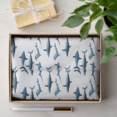 Shark Coastal Theme Blue Decoupage Tissue Paper 薄葉紙 (ギフト)